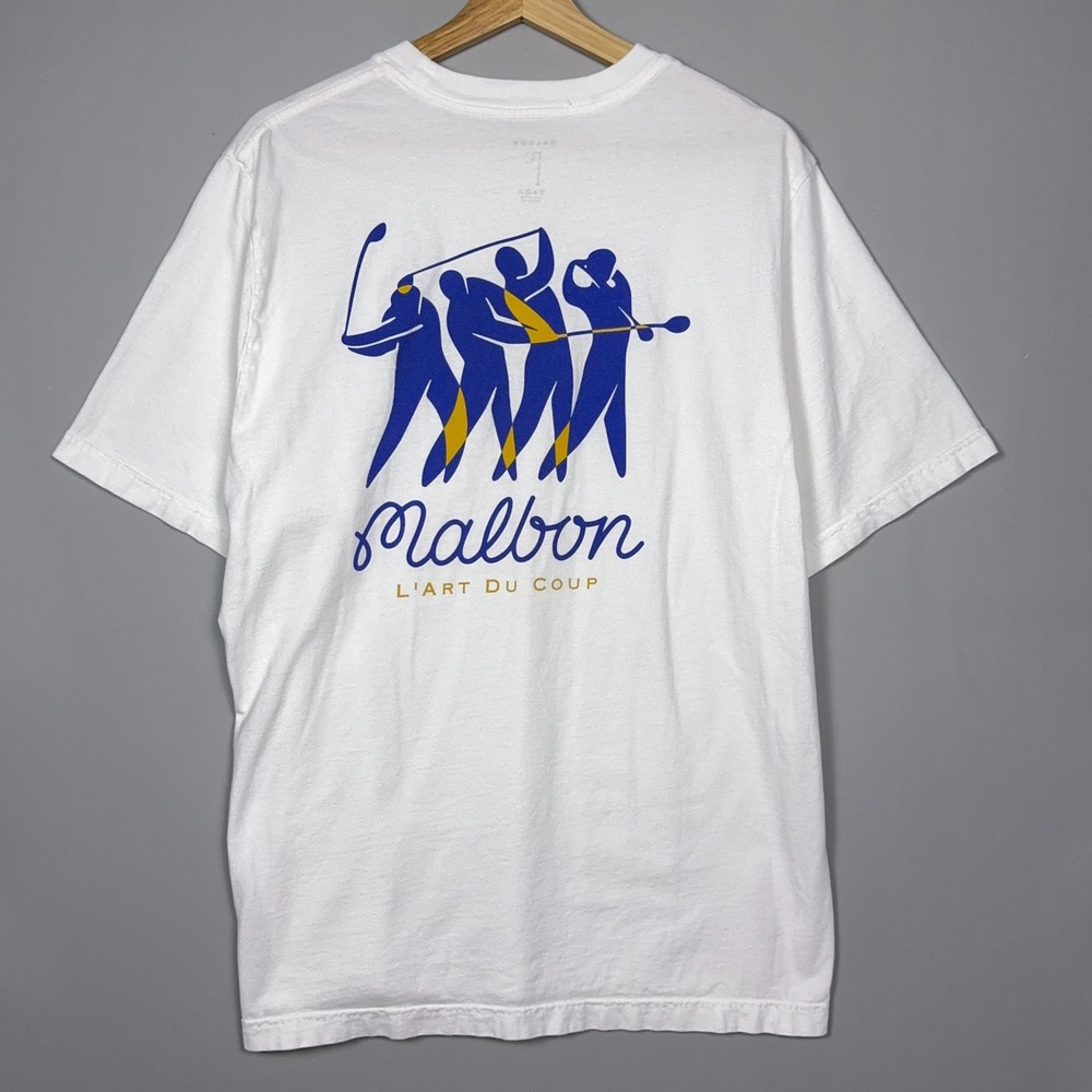 Malbon Graphic T-Shirt Mens Size Large Cotton White Gorpcore